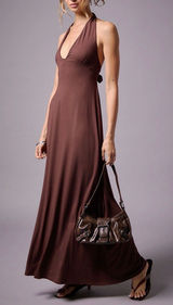 Pacsun Third Charm Alexa Halter Midi Dress Photo 0