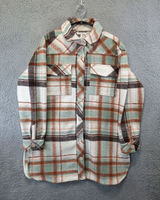 Maurices Mixer Shacket Womens S Multicolor Plaid Flannel Flap Pockets Button‎ Up Photo 0