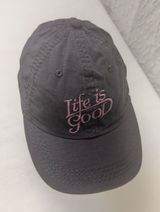 Life Is Good Hat One Size Gray Women's Baseball Cap Embroidered Lightweight Photo 0