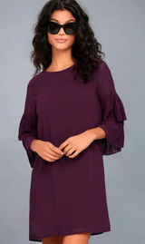 Lulus Move and Shake Plum Purple Shift Dress Size Small Photo 0