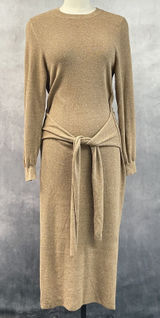 Rag And Bone Alnai Sweater Dress Size M Cotton Cashmere Tie Waist Quiet Luxury Photo 0