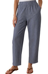 Abercrombie & Fitch Linen Trouser Pants High Rise Railroad Stripe Blue S NWT Photo 0