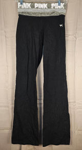 Vintage Y2K Victoria's Secret PINK Yoga Womens Black Foldover Flare Pants XS‎ Photo 0
