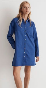 MADEWELL Mini Shirtdress in Bluestone size Medium Photo 0