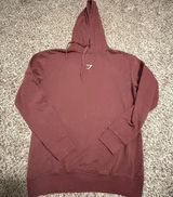 Gymshark Womens XS Pullover Hoodie Cherry Brown Burgundy GLP04431 Logo Fleece Photo 0