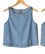 Gap Denim Tank Top Women XS Blue Light Wash NWT Chambray Button Back Top Preppy Photo 0