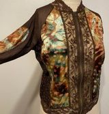 Jaipur Elegant velvet Brown and Orange cardigan extra lightweight size M Photo 0