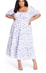 LoveShackFancy For Target White and Purple Floral Maxi Dress Photo 0