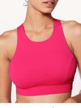 Lulumeon Fast & Free Sports Bra (Nulux) Dazzle Hot Pink Women’s Sz 12 Photo 0