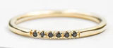 Boutique NEW Dainty‎ 14k Gold Plated S925 Ring Black Melee Stackable Minimalist Band Sz 8 Photo 0