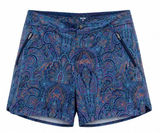 Title Nine Nimblene Shorts Womens 8 Blue Paisley 5” Inseam Quick Dry Stretch Photo 0