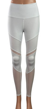 Alo Yoga Sheila White High Rise Mesh Workout Athletic Leggings Pants Size XXS Photo 0
