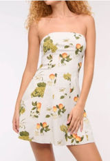 Abercrombie & Fitch Mila Strapless Mini Dress Cream Floral L Photo 0