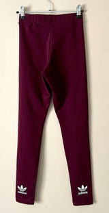 ADIDAS | Burgundy Logo Full Length Leggings Sz XS Photo 0
