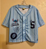 NWT Disney Stitch Graphic Cropped Baseball Jersey sz M Photo 0