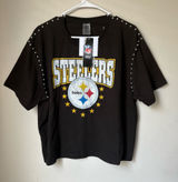 Gameday Couture Pittsburgh Steelers Studded T-Shirt Women’s 2XL Black NWT NFL new with tags Photo 0