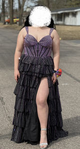Sherri Hill Prom Dress Black and Purple Photo 0