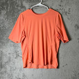 Lululemon UV Protection Fold-Over Running Shirt Sunny Coral UPF 40+ Women's 10 Photo 0
