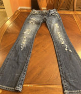 Miss Me Jeans, Women's Size 26, Blue, Denim, Gems Back Pocket, Flared Photo 0
