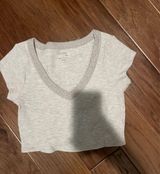 PacSun Grey V-Neck Crop Top Photo 0