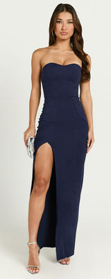 Showpo Oriella Panelled Thigh Split Strapless Maxi Dress Size Small MSRP $129 Photo 0