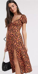 NWT French Connection Animal Print Midi Dress Photo 0