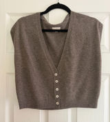Pilcro Anthropologie V-Neck Crop Muscle Knit Vest Photo 0