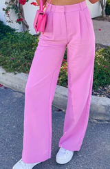 Abercrombie & Fitch Pink Sloane Tailored Premium Crepe Wide Leg Pants 6/28 Photo 0