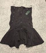 Wild Fable Black Denim‎ Corset Dress Studded Mermaid Flare Mini Size M NWT Photo 0