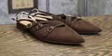 A New Day Womens Twiggy Multi Buckle Mini Heel Flats 94303762 Brown 9.5M Photo 0