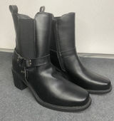 Pazzle Ankle Boots Womens Block Heel‎ Western Buckle Detail Black Sz 9 Photo 0
