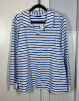 Talbots Breton Stripe Collar Sweatshirt‎ Nautical Preppy Coastal Resortwear 3X Photo 0