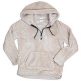 PINK Victoria's Secret Sherpa Teddy‎ Fleece Hoodie XS Beige Quarter Zip Pullover Photo 0
