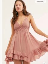 NWOT Free People Adella Mini Dress Dusty Rose size Small Photo 0