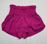 Free People High-Waist Paperbag Shorts in Magenta Photo 0