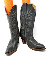 Frye Size 7 Heeled Cowboy Boots Women's Western Black Made in USA Leather Photo 0