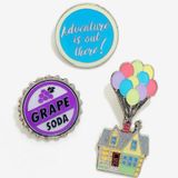 New loungefly boxlunch Disney Pixar Up Enamel Pin Set of 3 grape soda adventure Photo 0