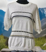 VTG 80s Carriage Court USA‎ Old Stock Cable Knit Ski Sweater Baggy Style- M Photo 0