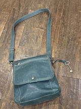 Fossil Long Live Vintage Women's Teal Green Pebbled Leather Purse Crossbody Bag Photo 0