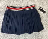 Gold Hinge Navy Pleated Tennis Skirt Red White Striped Waistband L GH120-410 Photo 0