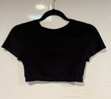 Black Aerie Smoothez Cropped Tee with Elastic Hem Photo 0