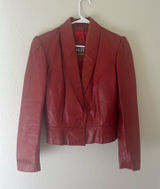 WINLIT Vintage Red Leather Jacket Size M Photo 0