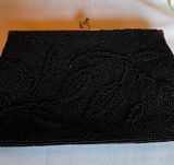 Elegant Vintage Black Beaded Evening Clutch Photo 0