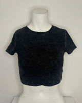 NINTH HALL Black Acid Wash Baby Tee Photo 0