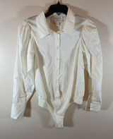 Mare Mare x Anthropologie White Button Down Blouse Bodysuit Womens XS Minimalist Photo 0