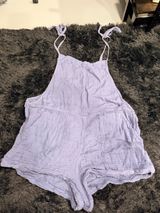 Abercrombie blue Tie-Shoulder Gauze Romper Photo 0