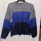 Lumiere Urban Outfitters Crewneck Sweater Blue Black Grey Colorblock Size L Photo 0