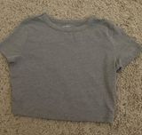 Grey Cropped T Shirt Photo 0