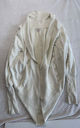 Wilfred Aritzia Cream Shawl Collar Cocoon Cardigan Sweater Medium MWC25 Photo 0