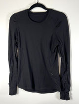 Lululemon Women's Extra Mile Rulu‎ Crew Neck Long Sleeve Top Black Size 6 Yoga Photo 0